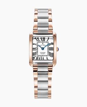 Emily 22x19mm Two-hands Two-tone White dial Stainless steel swiss watch - 22 x 19 mm