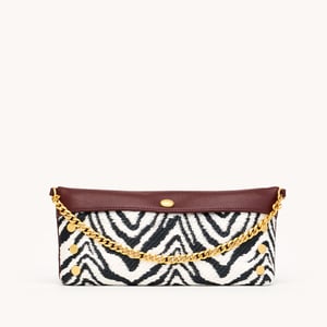 Hammitt Invitation Clutch Zebra Brushed Gold