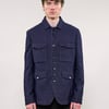 IMMORTAL Monaco Car Coat in Navy Micro Dot