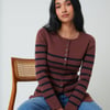 Brown And Black Striped Cardigan