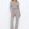 BASE Off Duty Model Straight Knit Pants Grey
