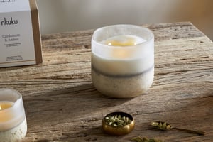 nkuku Cardamom & Amber 3 Wick Scented Candle | Candles & Home Fragrance | Aged Smoke