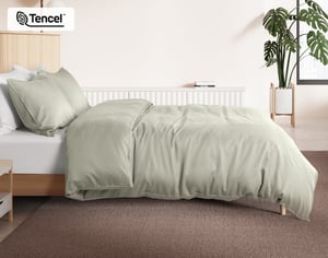 QE Home 350TC BeechBliss TENCEL™ Modal Duvet Cover in Switchgrass, Green, Queen
