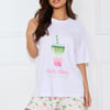 Matcha Mornings Pyjama Tee White