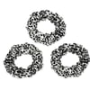 Leopard Silk Scrunchies Set - White/Black