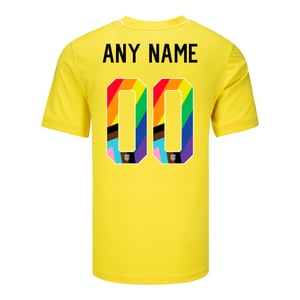 Men's Nike USWNT 2025 Pride Personalized Stadium Short Sleeve Goalkeeper Jersey / 2X
