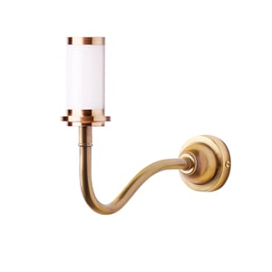 Swan Neck rechargeable wall fitting in antique brass