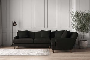 nkuku Deni Large Right Hand Corner Sofa | Make To Order | Brera Linen Charcoal | No Colour