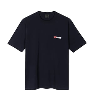 Paul Smith S/S PS Slant Logo Cotton-Blend T-Shirt Very Dark Navy