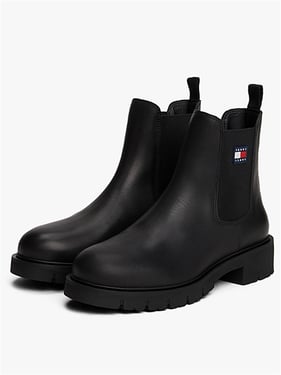 Tommy Jeans Leather Chelsea Boots - Black - 6