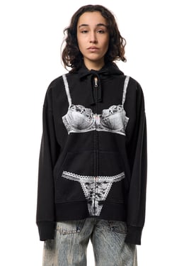 TROMPE L'OEIL ZIP HOODIE - XL