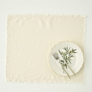 Olive Fringed Cotton Placemat