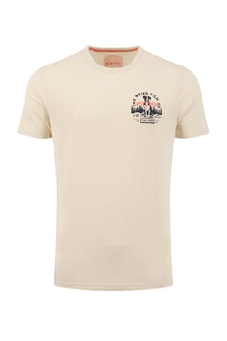 Weird Fish Dog Trails Back Print Graphic T-Shirt Egg Shell Size XL