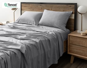QE Home Hemp Touch Sheet Set in Grey, King