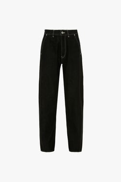 Victoria Beckham Twisted Slouch Jean In Washed Black - 30 - Womens
