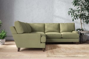nkuku Marri Large Corner Sofa | Make To Order | Brera Linen Sage | No Colour
