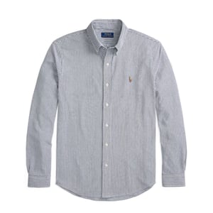 Polo Ralph Lauren Striped Knit Oxford Shirt Newport Navy / White