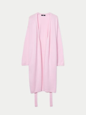 Long Maternity Cashmere Robe - L / almond blossom / WK813-509