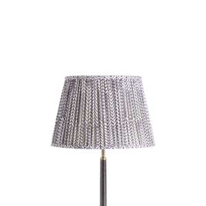 35cm straight empire shade in navy & white wonky chev block printed cotton