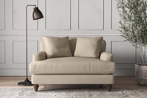 nkuku Deni Love Seat | Make To Order | Recycled Cotton Stone | No Colour