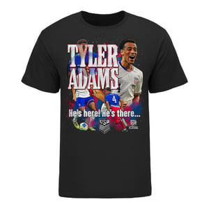 Unisex USMNT Tyler Adams Graphic Black Tee / 3X