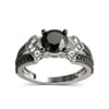 Jeulia Split shank Round Cut Sterling Silver Ring