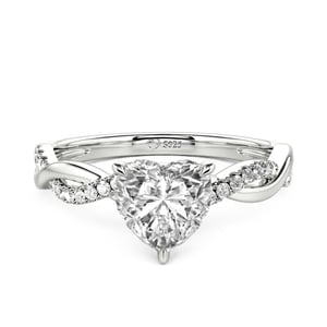 Jeulia Twist Heart Cut Sterling Silver Engagement Ring