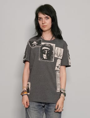 Saint' Multipatch T-Shirt in Grey