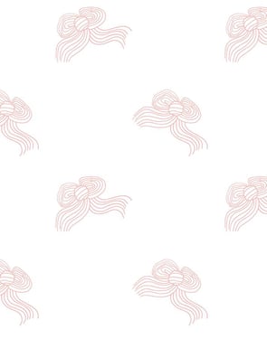 Bows' Wallpaper by Clare V. - Pink - Traditional / 27 in. x 27 ft.
