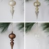 Assorted Neutral Palette Glass Finial Ornament