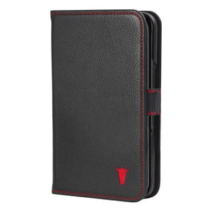Google Pixel 10 Pro Fold Leather Case - Black with Red Detail