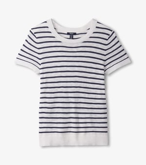 Simone Knit Tee - Navy and White Stripes