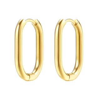 Small Thin Oval Hoop Earrings