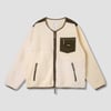 Patchwork Fleece Cardigan (Natural/Olive) - XXL