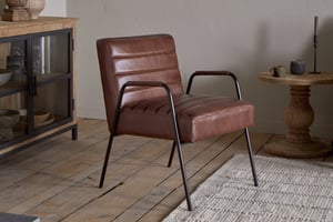 nkuku Hadithi Leather Occasional Dining Chair | Seating | One Size | Chocolate Brown