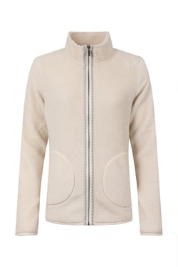 Weird Fish Lucille Lightweight Full Zip Borg Fleece Ecru Size 8