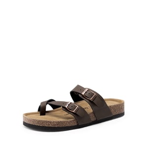 DREAM PAIRS Women   s Slip On Sandals with Arch Support