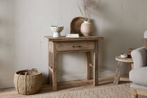 nkuku Ibo Reclaimed Wood 1 Drawer Console Table | Tables | One Size | Natural