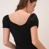 Black Milkmaid Top