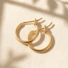 Tiny Plain Everyday Classic Gold Plated Hoop Earrings