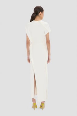 Victoria Beckham Midi Dress In Elderflower - 10 - Womens