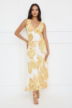 Lemon Meringue Maxi Dress Yellow