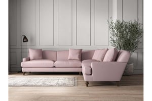 nkuku Deni Corner Sofa | Make To Order | Grand | Recycled Cotton Lavender