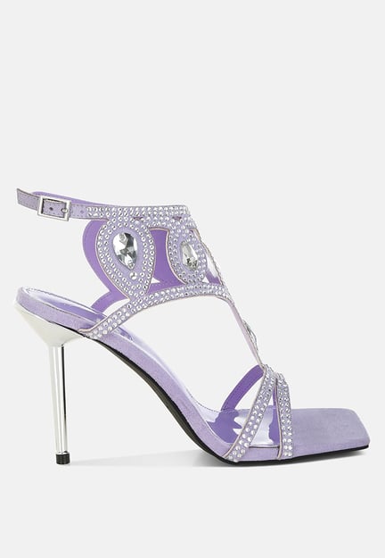 Fialka Diamante & Rhinestones Stiletto Sandals