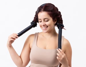 QE Home 100% Mulberry Silk Wrapped Heatless Curler Set in Black