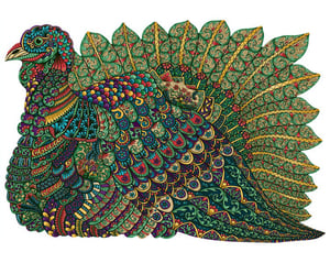 Magnificent Turkey - Vine Puzzle Cut