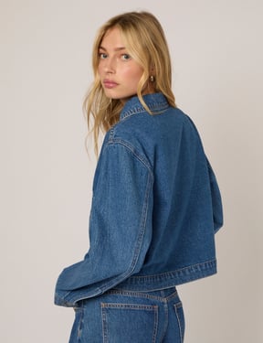 Blue Boxy Denim Jacket