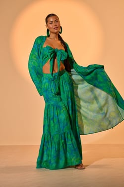 AKIRA Into The Garden Duster Jacket | Green | Size 1X/2X