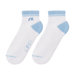 Stripe Cushioned Ankle Socks - M-L / White/Baby Blue