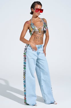 AKIRA Race Car Jeans | Light Blue | Size 2X